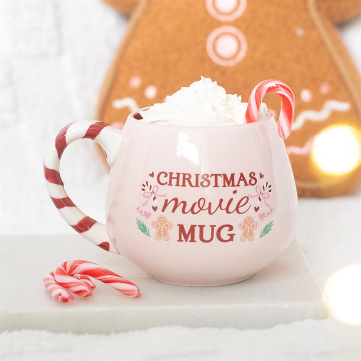 Mug en céramique rose de Noël